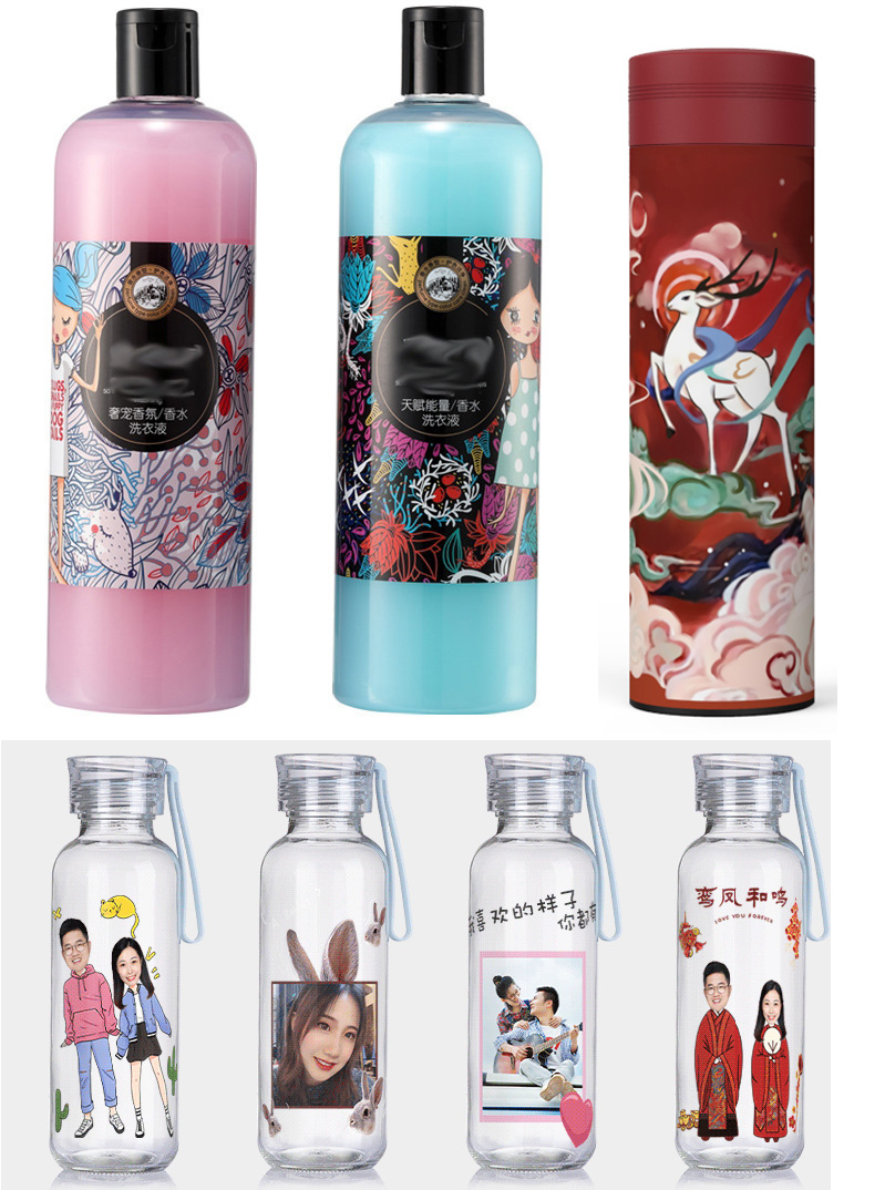 化妝品，小玻璃瓶打印圖片效果